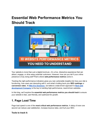 Essential Web Performance Metrics You Should Track