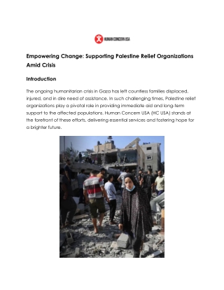 Bring Hope to Gaza: Support Palestine Relief Efforts