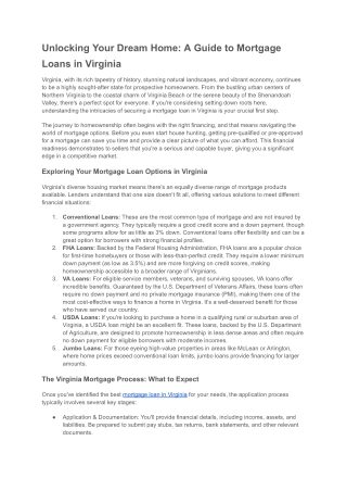 mortgage loan virginia