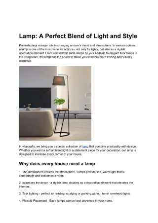 Lamp_ A Perfect Blend of Light and Style