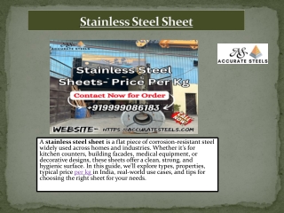 Stainless Steel Sheet I Price Per Kg