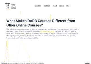 What Makes DADB Courses Different from Other Online Courses