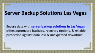 Server Backup Solutions Las Vegas