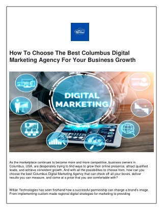 How To Choose The Best Columbus Digital Marketing Agency For Your Business Growth