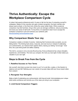 Thrive Authentically_ Escape the Workplace Comparison Cycle