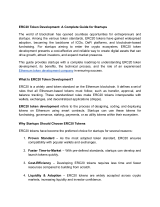 erc20 token development