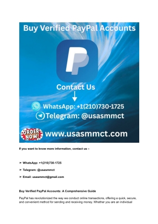 Top 5 Sites To Buy Verified PayPal Accounts