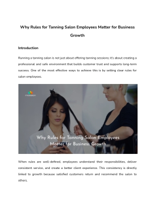 Why Rules for Tanning Salon Employees Matter for Business Growth