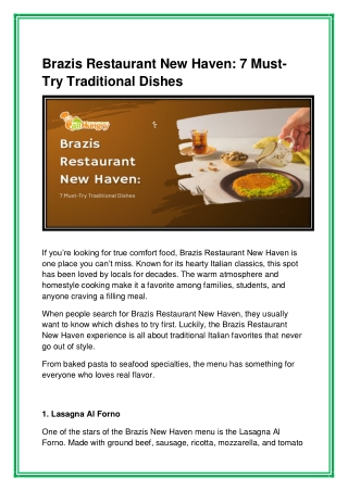 Brazis Restaurant New Haven 7 Must-Try Traditional Dishes