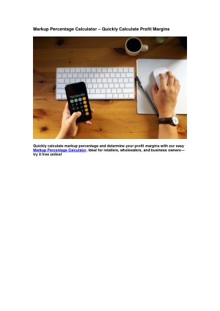 Markup Percentage Calculator – Quickly Calculate P