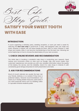 Best Cake Shop Guide: Satisfy Your Sweet Tooth with Ease