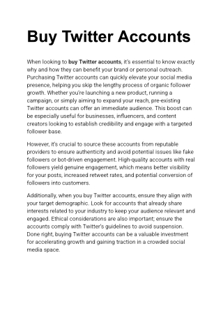 Buy Twitter Accounts