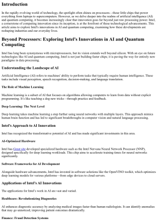 Beyond Processors: Exploring Intel's Innovations in AI and Quantum Computing