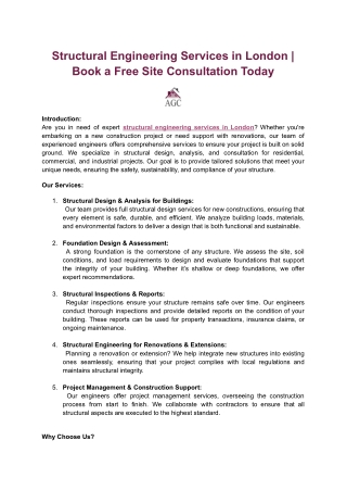 Structural Engineering Services in London | Book a Free Site Consultation Today