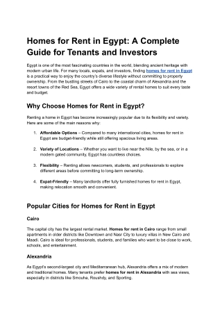 Homes for Rent in Egypt_ A Complete Guide for Tenants and Investors