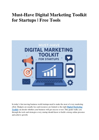 Must-Have Digital Marketing Toolkit for Startups