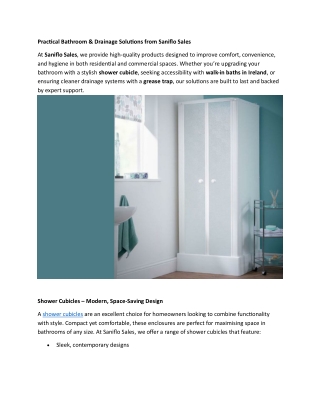 Practical Bathroom & Drainage Solutions from Saniflo Sales