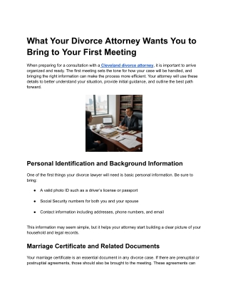 What Your Divorce Attorney Wants You to Bring to Your First Meeting