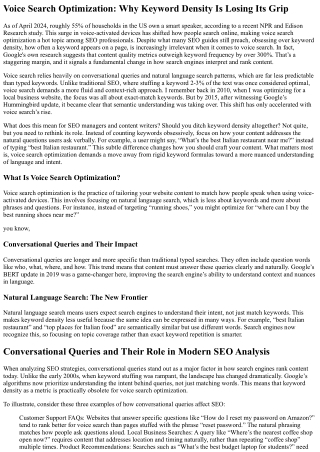 Does Keyword Density Matter for Voice Search Optimization?