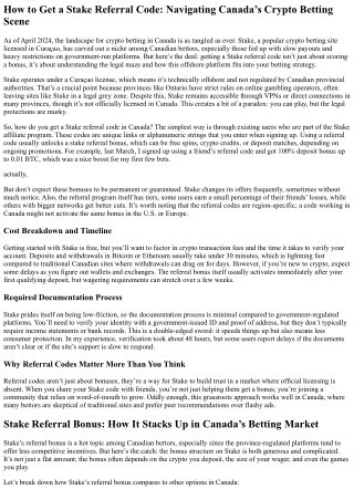 stake referral code canada: Unlocking Bonuses and Sharing the Fun