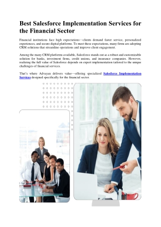 -Best Salesforce Implementation Services for the Financial Sector