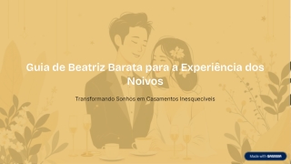 Guia de Beatriz Barata para a experiência dos noivos