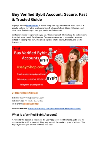 Buy Verified Bybit Account_ Secure, Fast & Trusted Guide