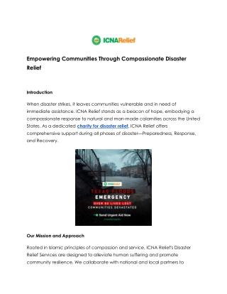 Make a Difference: Support Charity for Disaster Relief