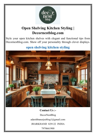 Open Shelving Kitchen Styling  Decornestblog