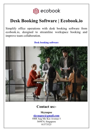 Desk Booking Software  Ecobook.io