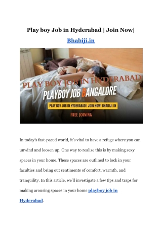Play boy Job in Hyderabad _ Join Now_ Bhabiji
