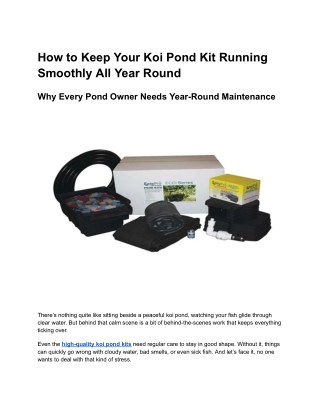 Keep Your Koi Pond Running Smoothly with Simple Year-Round Tips