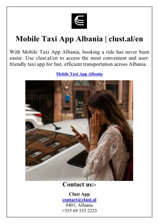 Mobile Taxi App Albania | clust.al/en