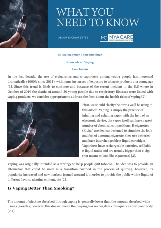 WHAT YOU NEED TO KNOW ABOUT E-CIGARETTES