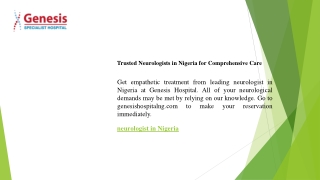 Trusted Neurologists in Nigeria for Comprehensive Care