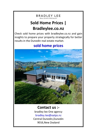 Sold Home Prices  Bradleylee.co.nz