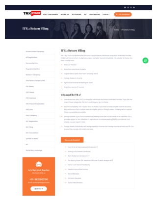 ITR 2 Return Filing  | Tax Gyani