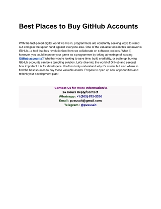 Best Places to Buy GitHub Accounts