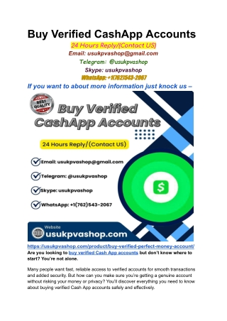 Buy Verified CashApp Accounts