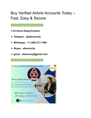 Buy Verified Airbnb Accounts Today – Fast, Easy & Secure