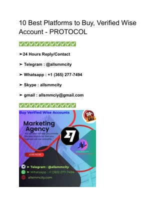 10 Best Platforms to Buy, Verified Wise Account - PROTOCOL (1)