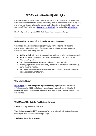 new SEO Expert in Karaikudi