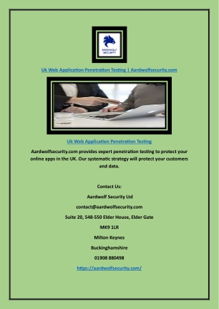 Uk Web Application Penetration Testing | Aardwolfsecurity.com