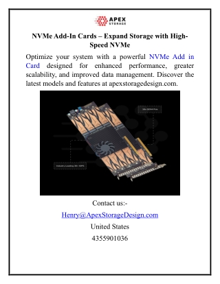 NVMe Add-In Cards – Expand Storage with High-Speed NVMe