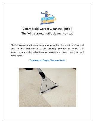 Commercial Carpet Cleaning Perth