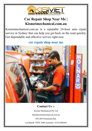 Car Repair Shop Near Me  Kismetmechanical.com