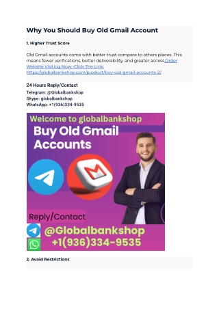 Why You Should Buy Old Gmail Account