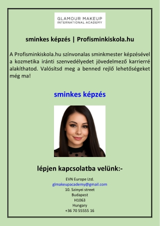sminkes képzés Profisminkiskola.hu