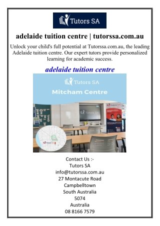 adelaide tuition centre | tutorssa.com.au
