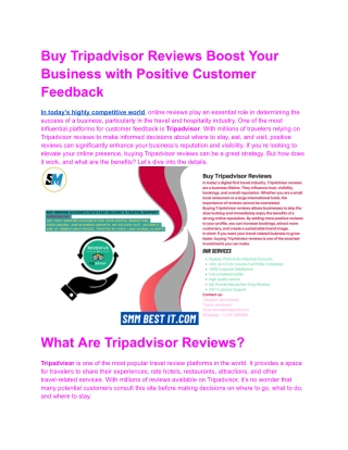 Buy Tripadvisor Reviews Boost Your Business with Positive Customer Feedback